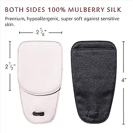 Astropic 2Pcs Large Silk Eye Patches for Adults Kids Big Glasses to Cover Either Eye (Large, Creamy Beige)