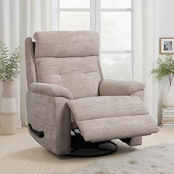 Flexsteel Sophia Swivel Gliding Recliner with 360 Swivel, Smooth Manual Recline, DualFlexTM Spring System, Performance Fabric Comfort Chair for Living Room & Bedroom
