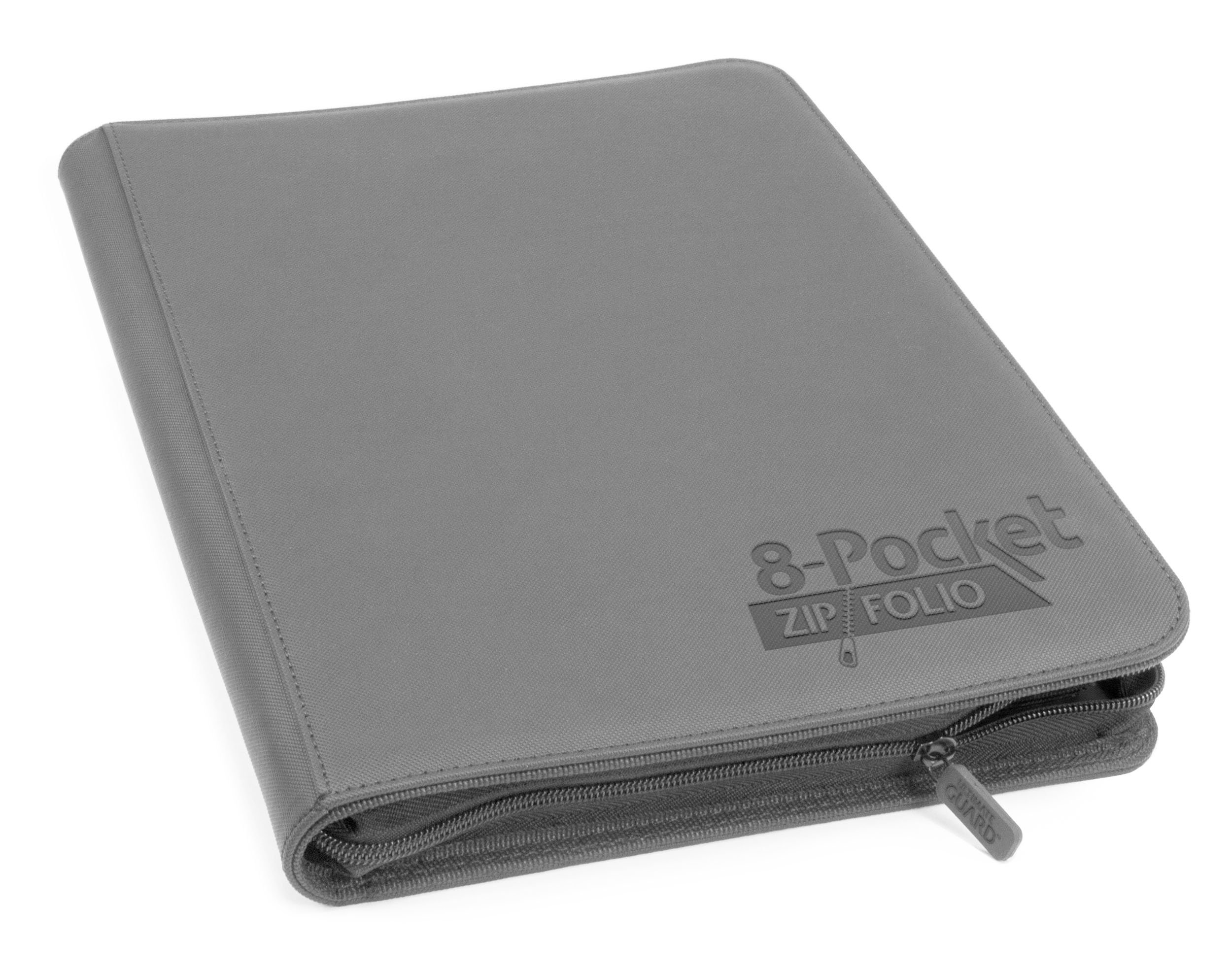 Ultimate Guard UGD010439 Zipfolio 320-8-Pocket XenoSkin Trading Card Binder, Grey