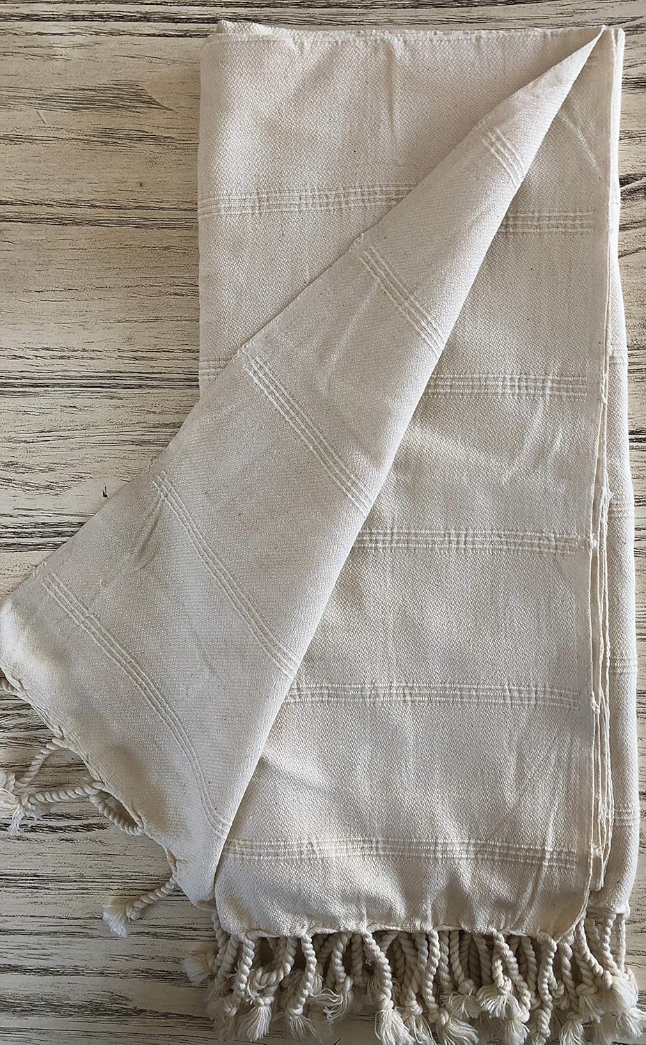 Bersuse Beach Towels Peshtemal Turkish Towels Troy Collection Premium Turkish Beach Towel - Premium Cotton Beach Towel, 100% Cotton, Large, Quick-Dry, Sand-Free, Lightweight 37x70 Inches, Natural