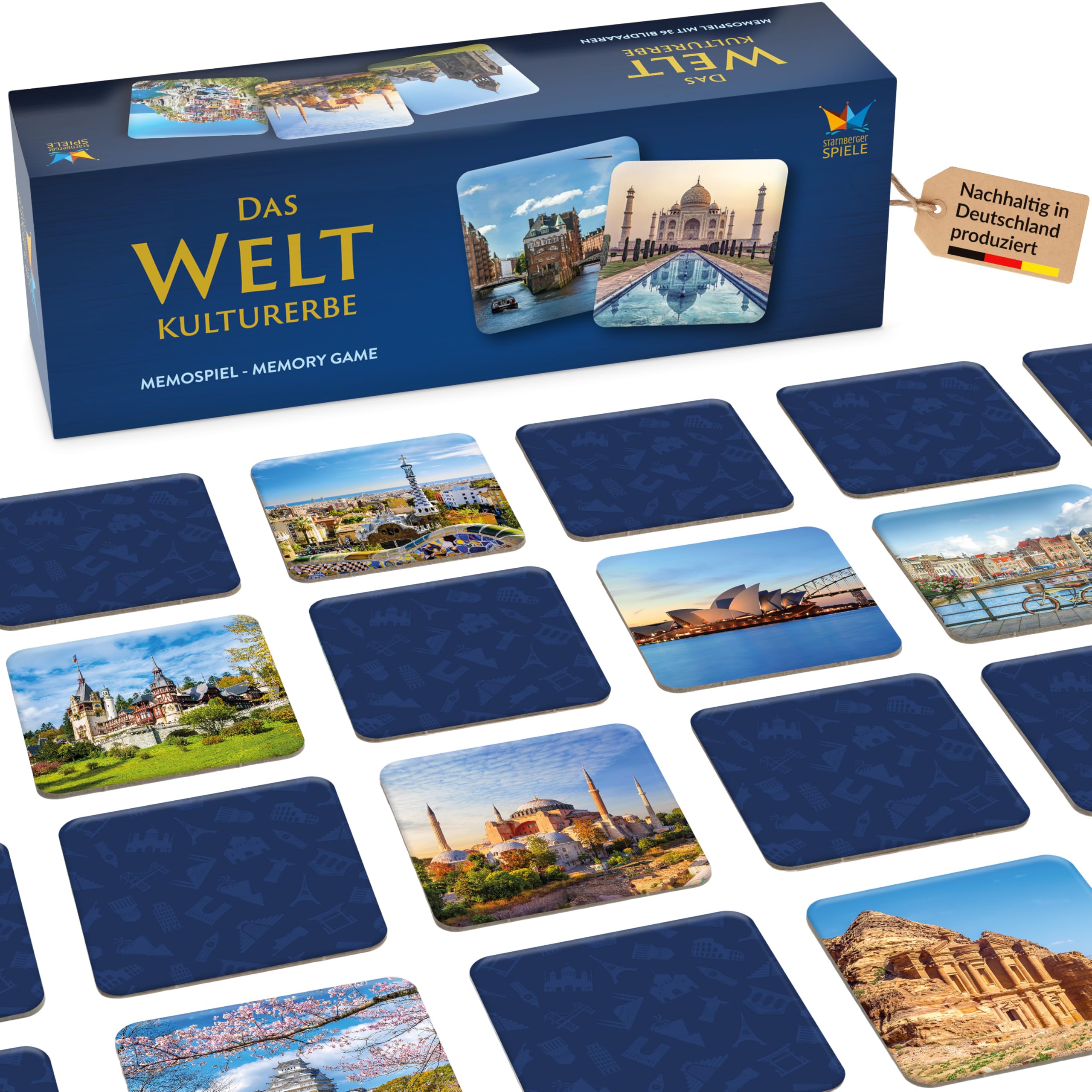 Starnberger Spiele - Weltkulturerbe Memospiel - Kartenspiel für Erwachsene und Kinder ab 6 Jahren - Geschenk für Reise- und Kulturliebhaber