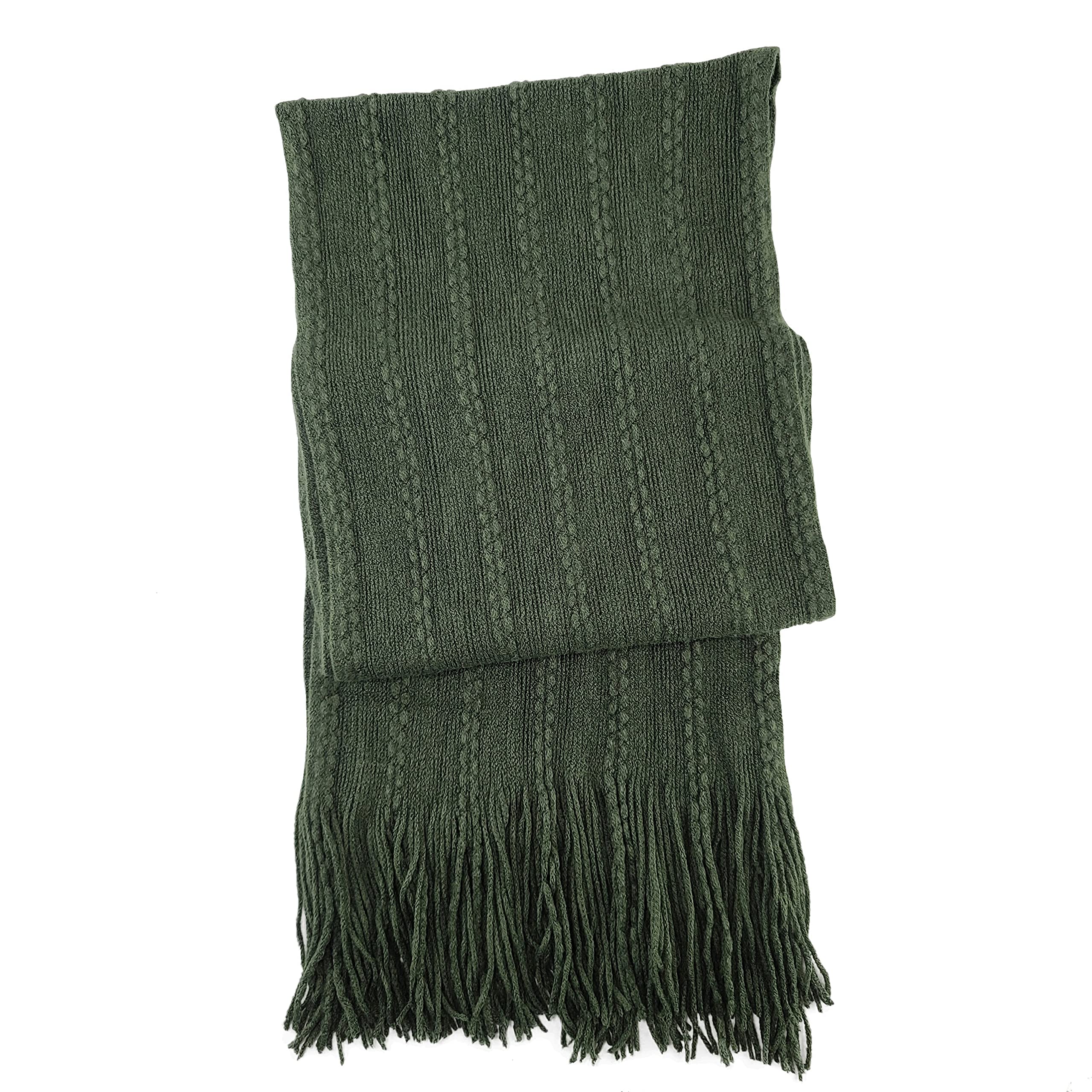 BRUCERIVER Sciarpa e guanti da donna a maglia con funzione touch screen cashmere sensazione cavo design (Christmas Green Touchscreen)