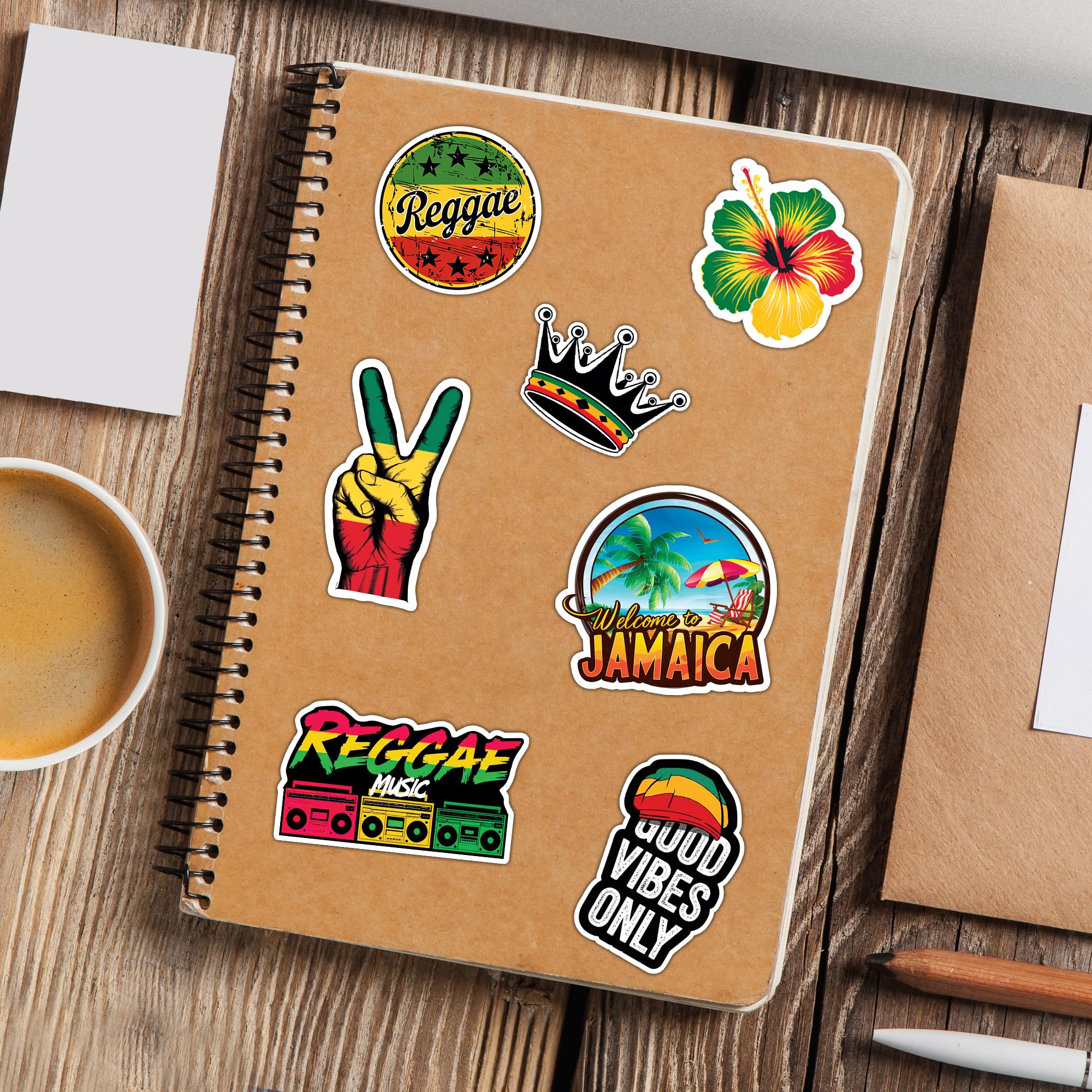 MONIZY Jamaica Travel Stickers 50 Pieces Vinyl Waterproof Decal