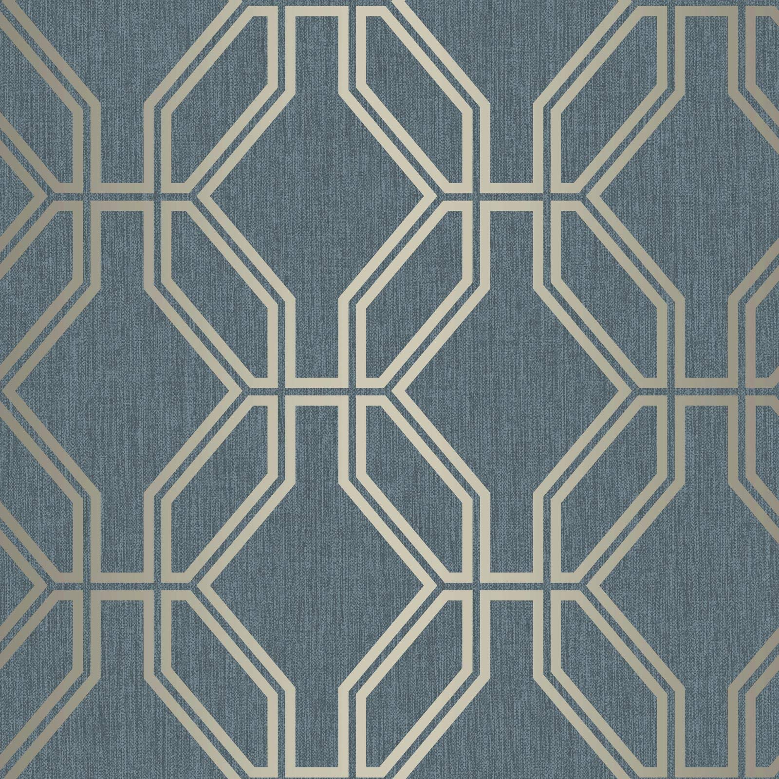 Highgrove Trellis Duplex Wallpaper Navy/Gold Rasch 275260