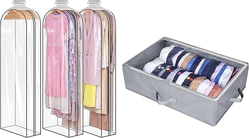 AOODA Bolsas de vestir reforzadas de 10 pulgadas para vestidos largos, caja de almacenamiento grande para gorras de béisbol, paquete de 2 artículos