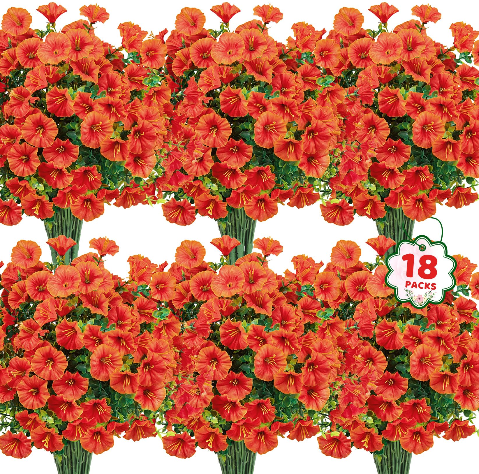 Woltoy Autumn Artificial Flowers 18 Pcs Autumn Decorations Fall Petunia
