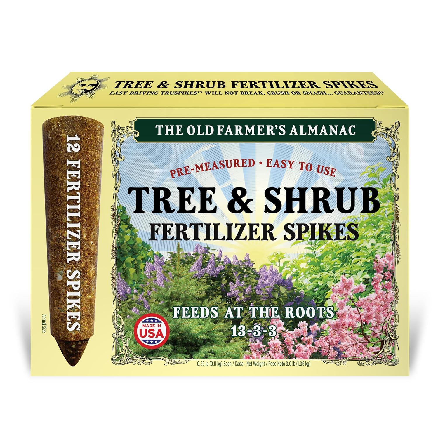 The Old Farmer's Almanac Tree & Shrub Fertilizer Spikes (Box of 12 Spikes - 3 Lbs)