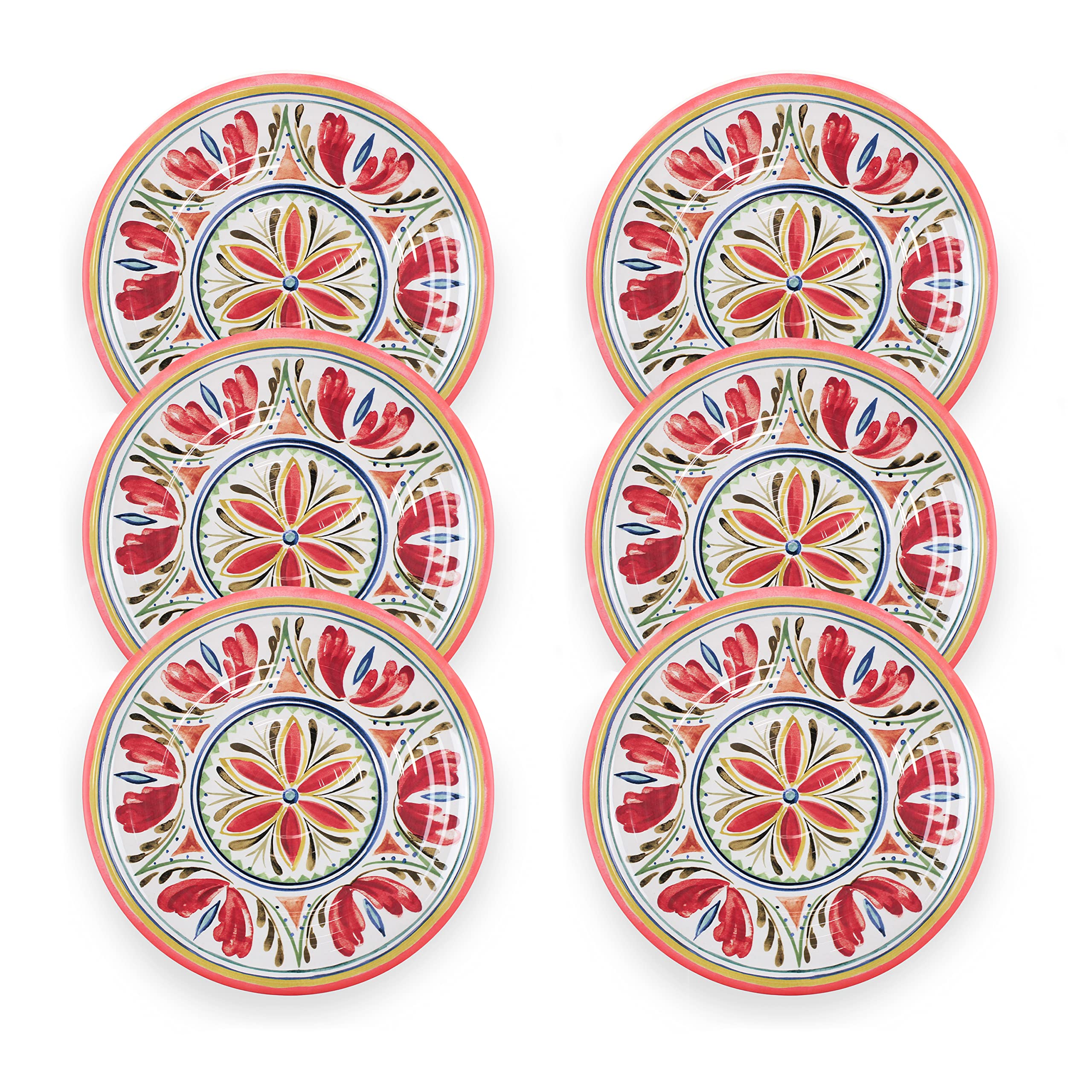 Purely Home Mediterranean - Outdoor/Camping/Picnic - Melamine/Plastic Dinner Plates (6)