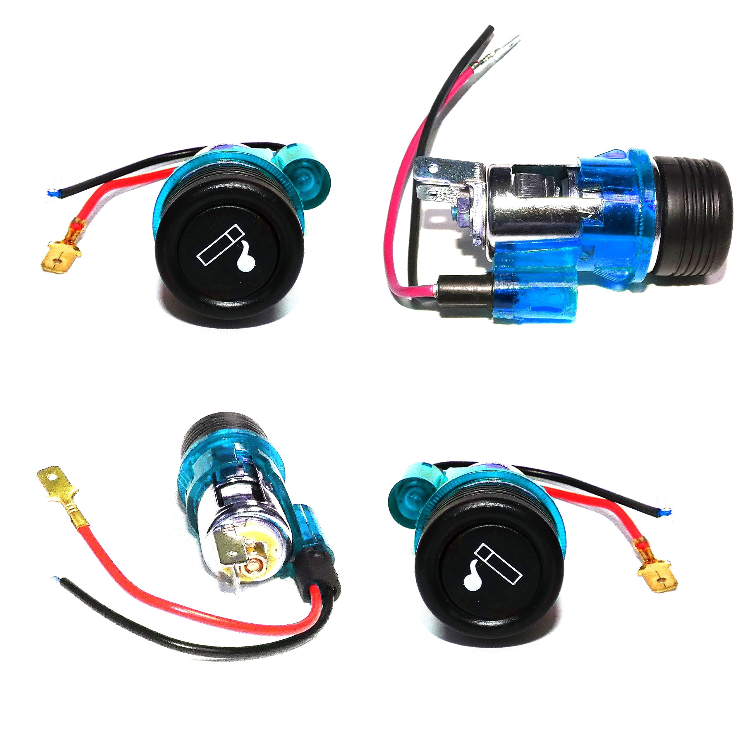 OTOTEC 2 Pezzi 12 V Alluminio Presa Accendisigari Tappo Di Copertura Spina Antipolvere Impermeabile Per Auto Camion SUV Barca Yacht Accessori Automobilistici Nero
