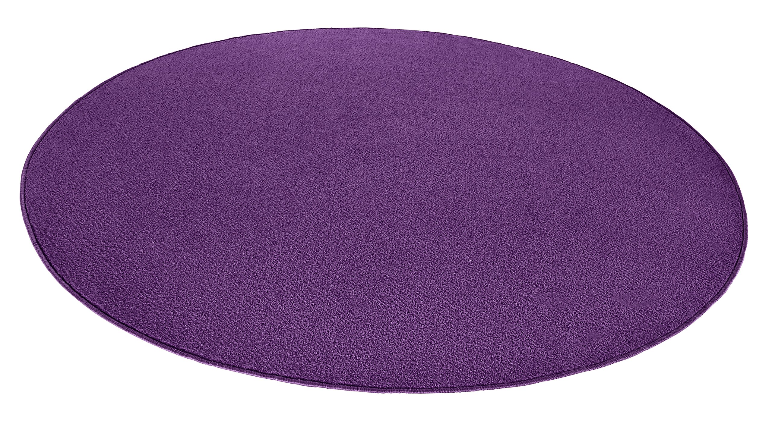 Hanse Home Tappeto Fancy rotondo, tappeto per soggiorno, tinta unita, moderno, in velluto, per sala da pranzo, soggiorno, cameretta dei bambini, corridoio, camera da letto, cucina, viola, diametro 133