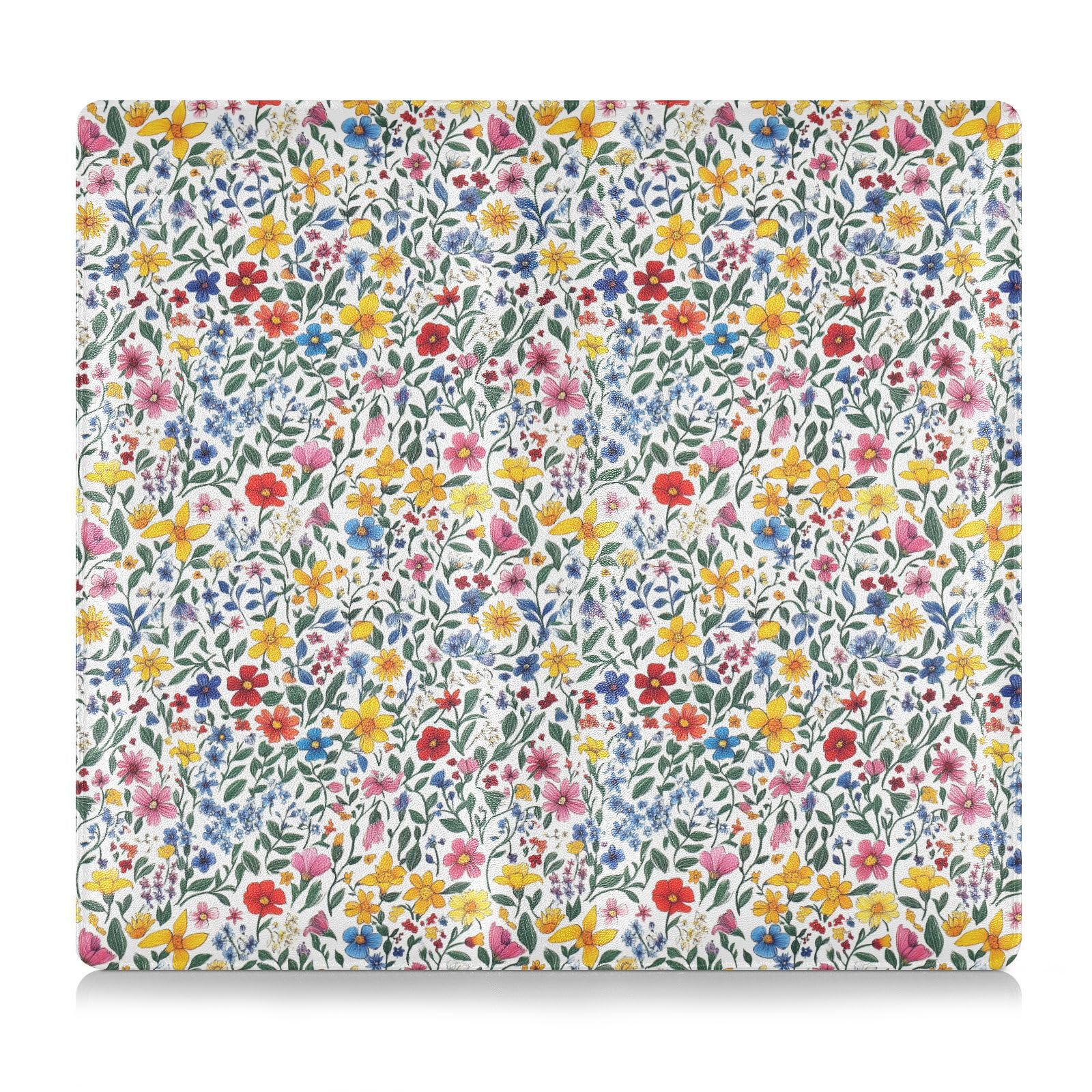 GuoChe Pu Leather Registration and Insurance Card Holder Men Women Essential Car Wallet Case for Driver License, Cards & Essential Documents Spring Flowers Rustic White