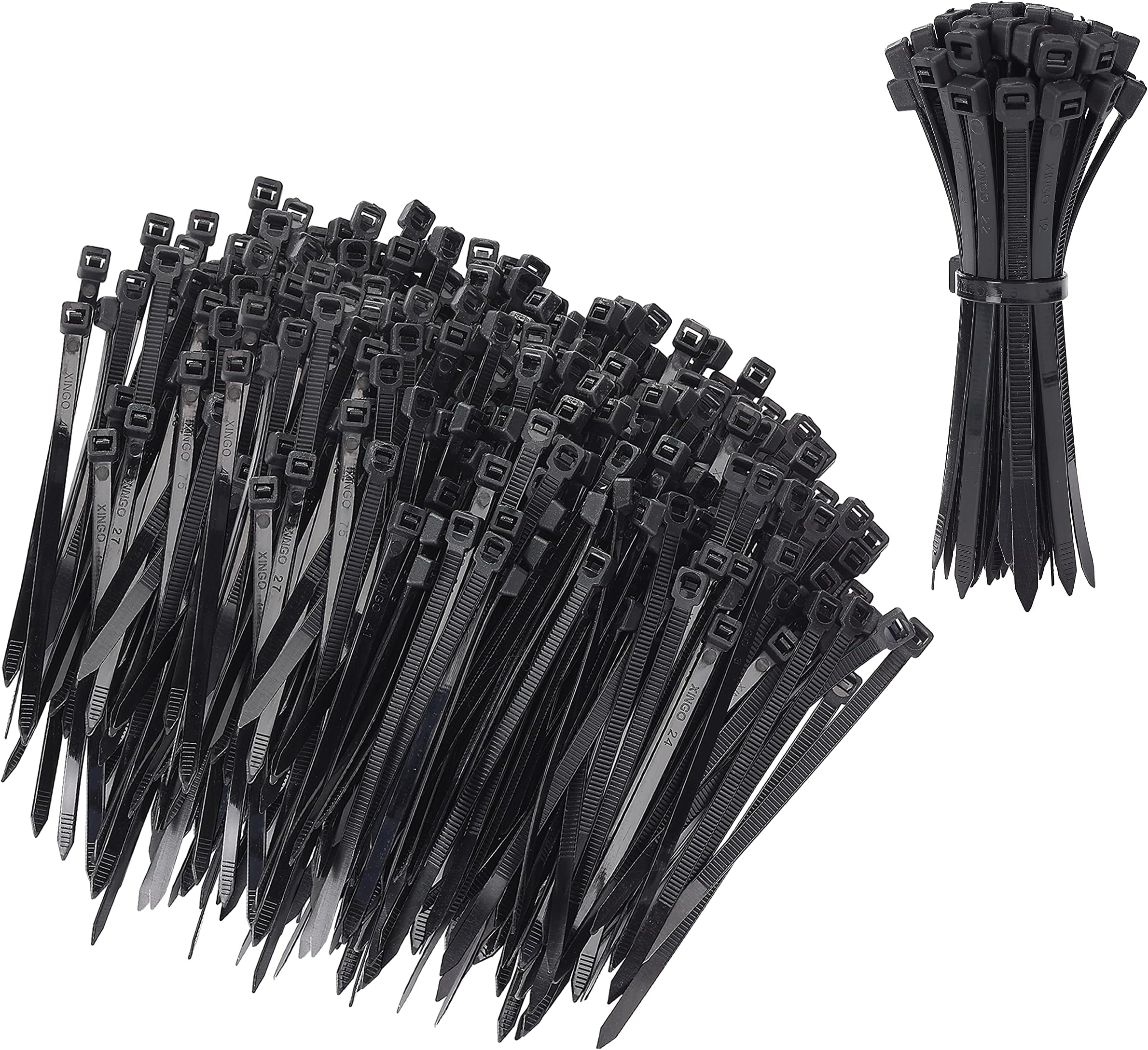 Bates ChoiceBates 200 Pack 4 Inch Cable Zip Ties - Black, Electrical, Tie Wraps, Cord Ties