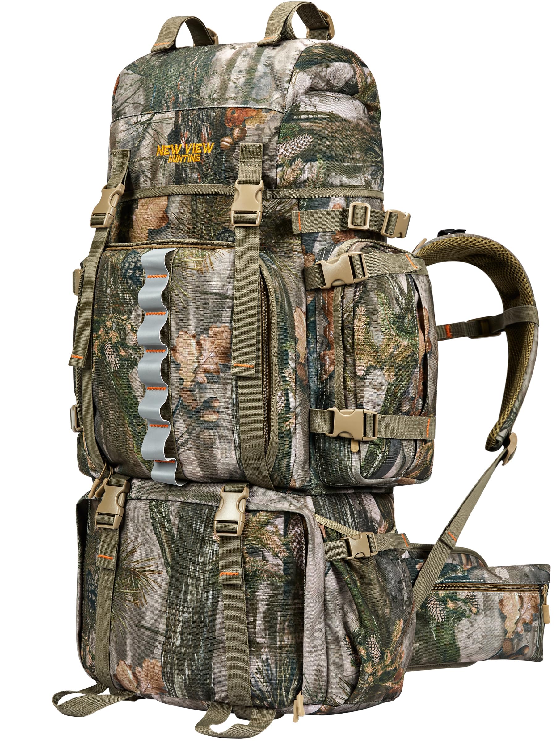 Hunting Backpack for Men 80L, Camo Bag for Deer, Elk, Waterproof Daypack with Rain Cover & Frame