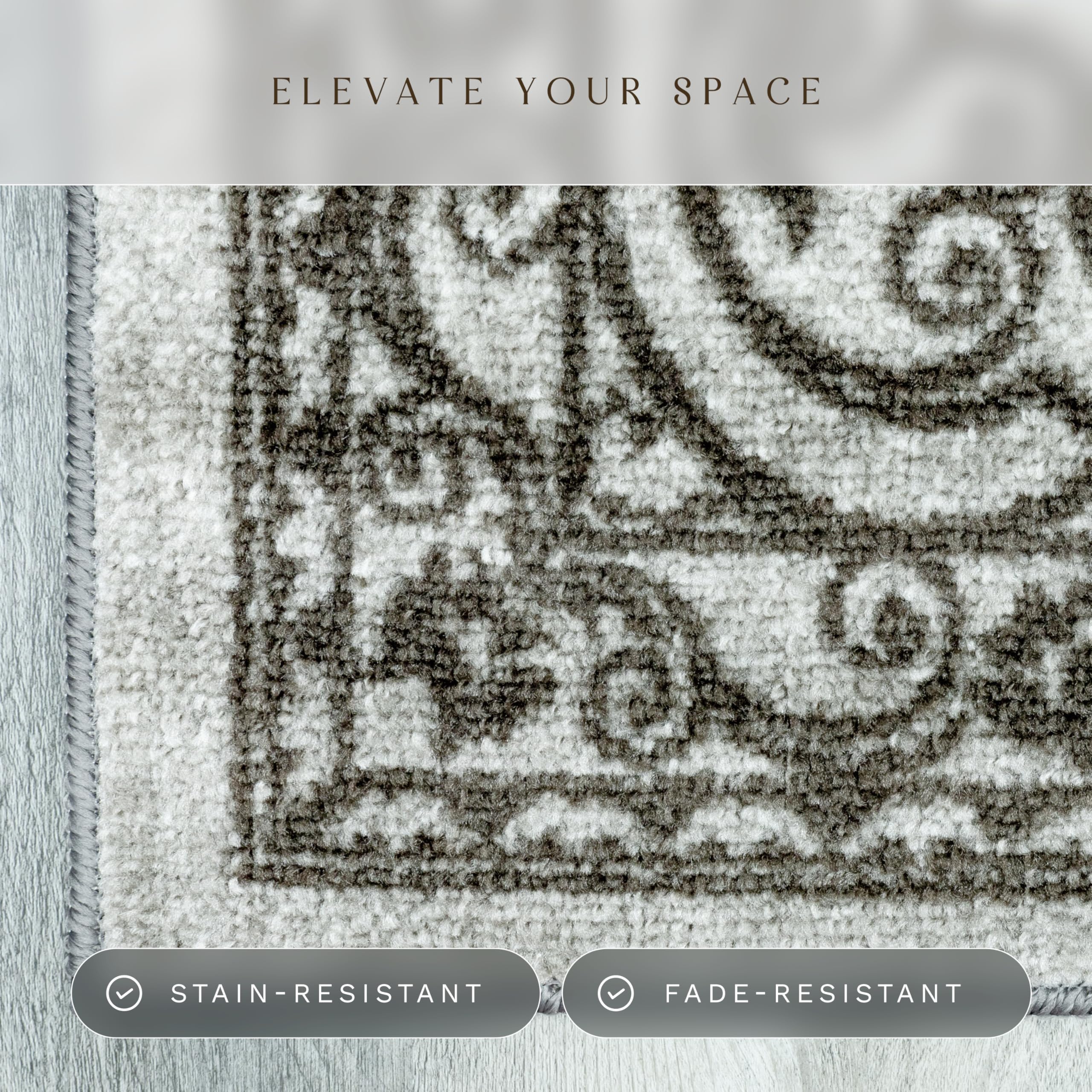 Maples Rugs Pelham Vintage Medallion Area Rugs - Made in USA - Low Pile, Non Slip, Pet-Friendly Mat for Bedroom, Office, Living & Dining Room, 5' x 7', Wineberry