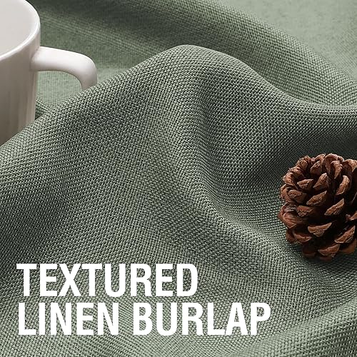 Miniatura 114 de H.VERSAILTEX Cortinas opacas de lino de 96 pulgadas de largo con aislamiento térmico para oscurecer la habitación, cortinas de lino con textura