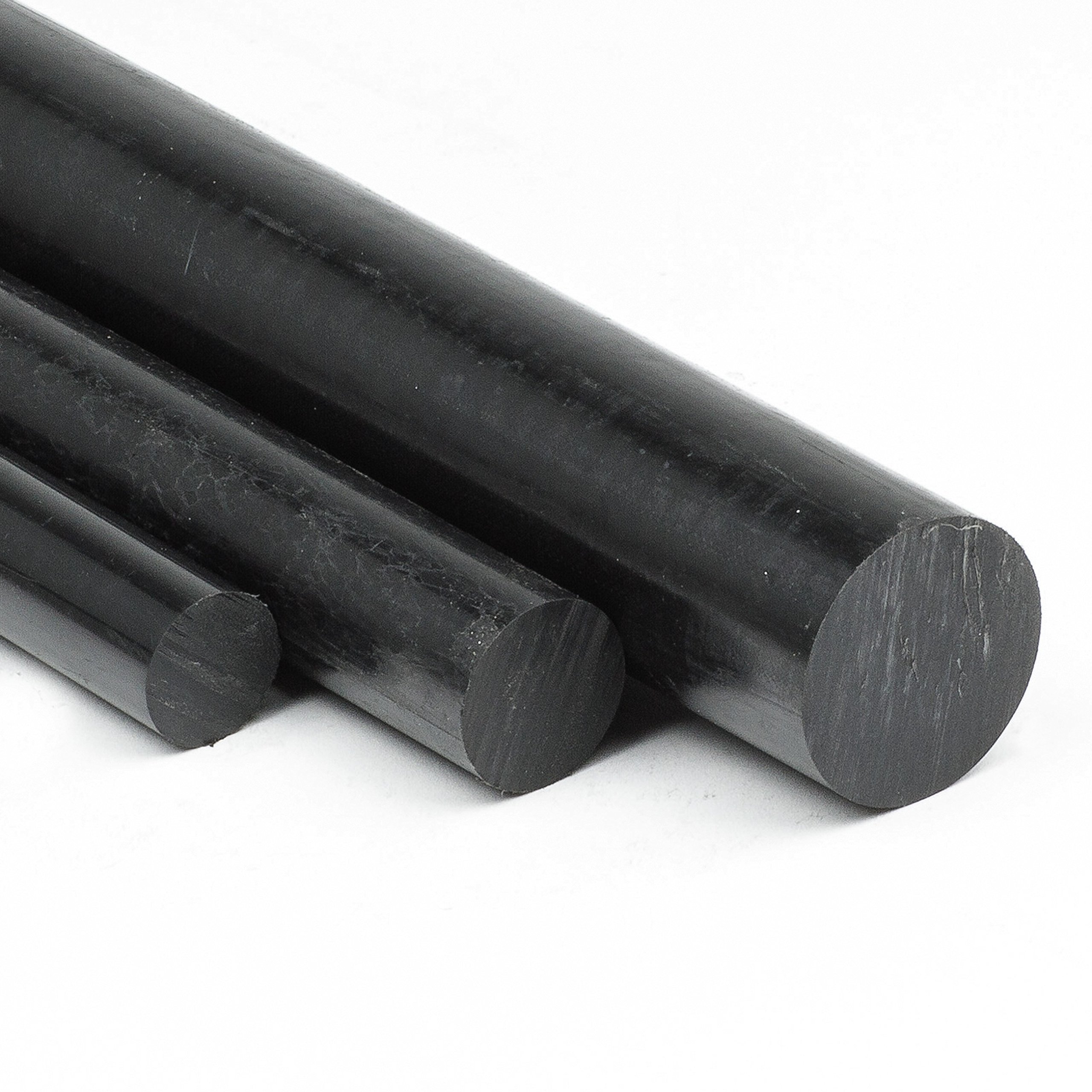 Polyamid PA6 Rundstab schwarz Ø 60 mm - Kunststoffstab in der Länge 500 mm - Polyamid Rundmaterial auf Zuschnitt