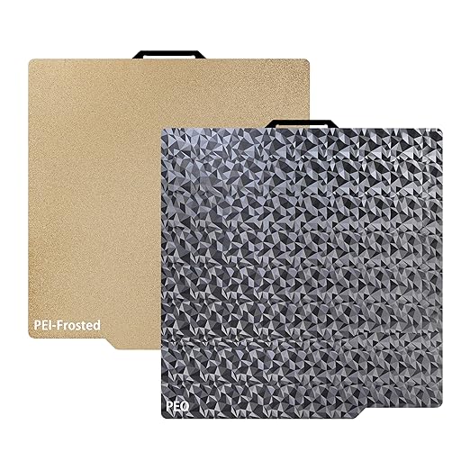 Double Sided PEO PEI Build Plate for Bambu Lab X1/X1C/X1E/P1P/P1S/A1, 257x257mm PEO+PEI Spring Steel Plate Flexible Textured Plate for Bambu...