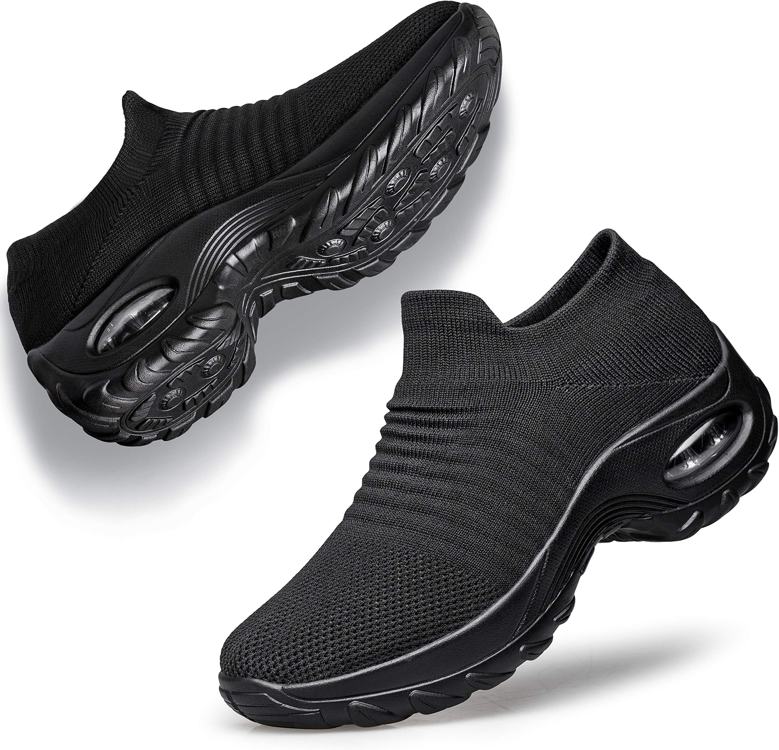 YHOONWomen's Walking Shoes - Sock Sneakers Slip on Mesh Platform Air Cushion Athletic Shoes Work Nurse Comfortable
