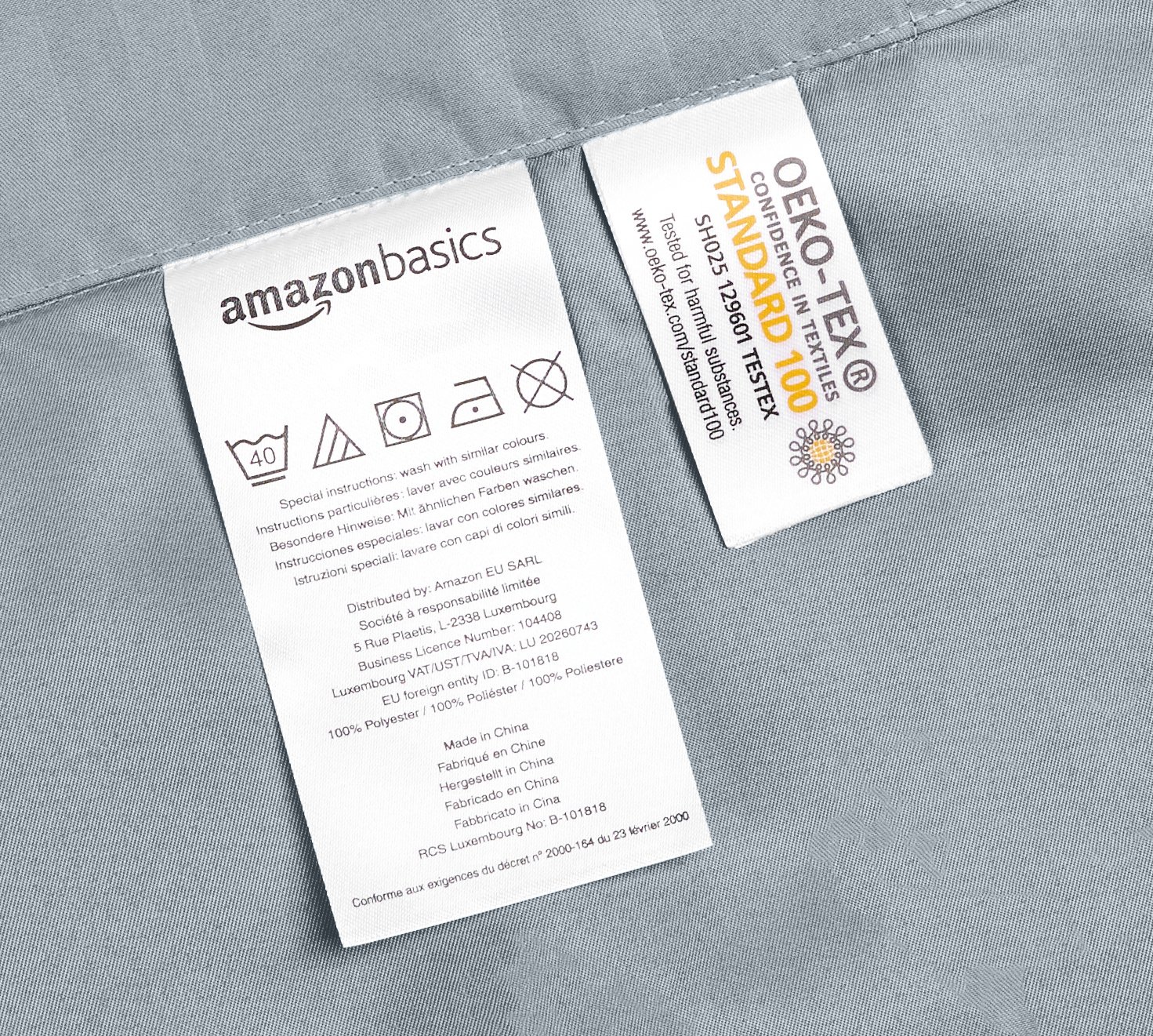 Amazon Basics Bettwäsche 135x200 2teilig Mikrofaser, Bettbezug 135 x 200 cm & 1 Kissenbezug 50 x 80 cm, mit Druckknöpfen, Dunkelgrau… – Ansicht 5