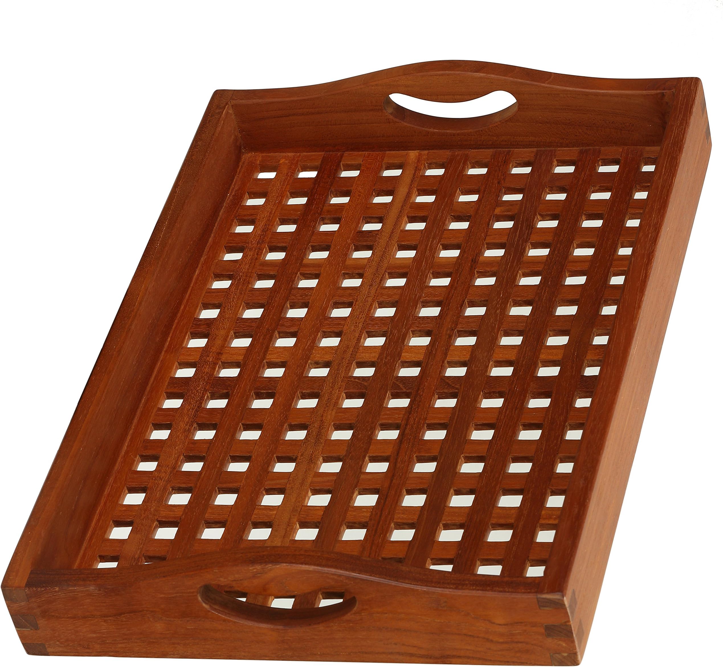 Bare Decor Onsen Spa Tray Solid Teak Wood, Brown