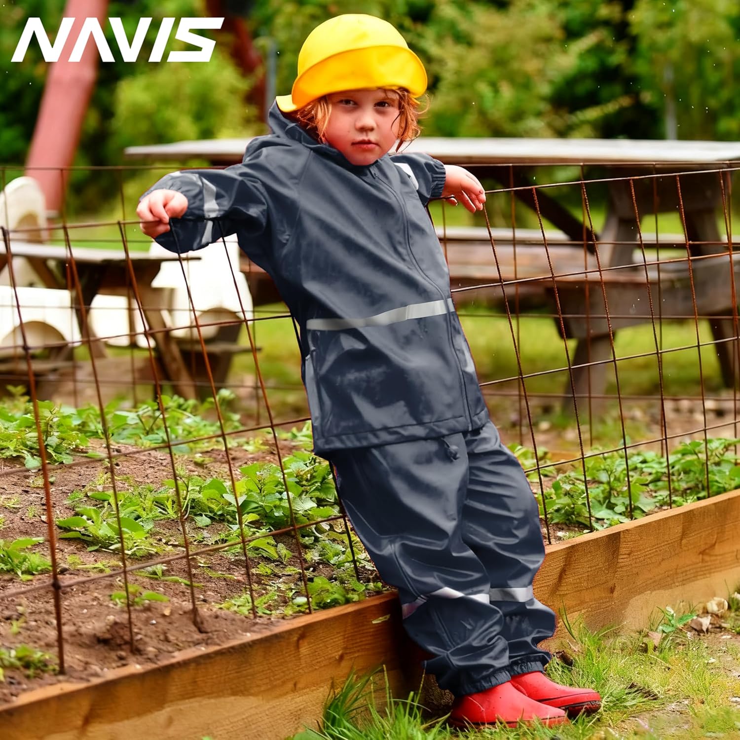 Junior Rain Suit for Boys&Girls Waterproof,Windproof,Stretchable Jacket&Pants Reflective 1-14Y