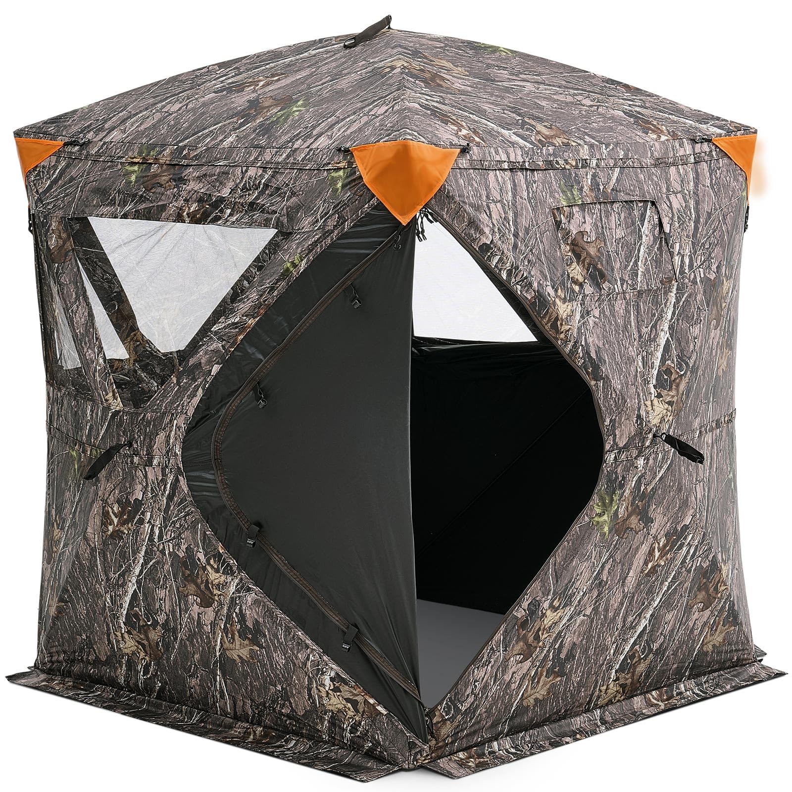 VEVOR Persiana de caza, persiana transparente de 270°, para 4-5 personas, con bolsa de transporte, tienda de campaña portátil y resistente, malla transparente unidireccional para caza de pavos y