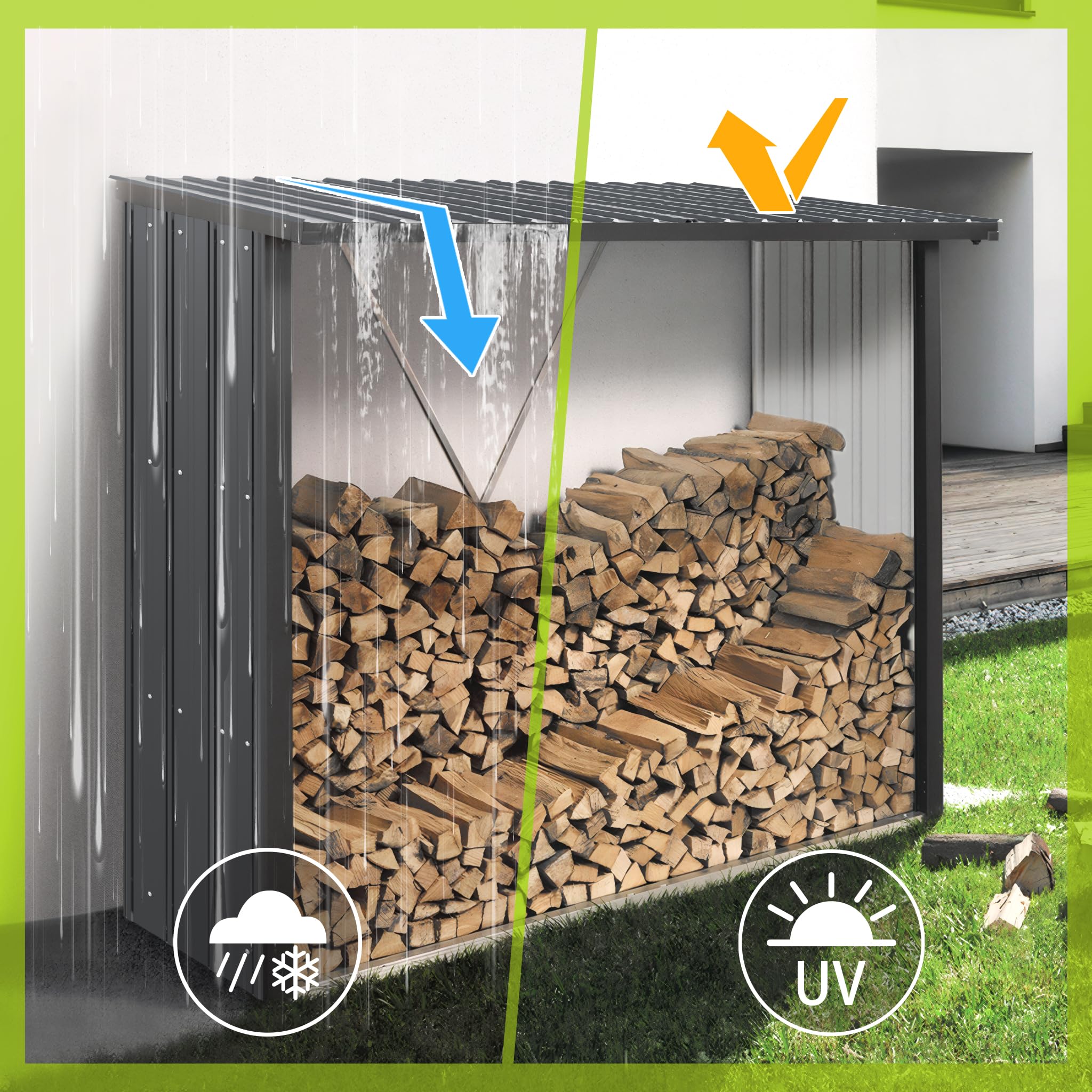 Mondeer Trapezbleche Dachblech Metall Dachplatten Verzinkter Stahl 0.25mm 105cm x 56cm 8 m² Dunkelgrau