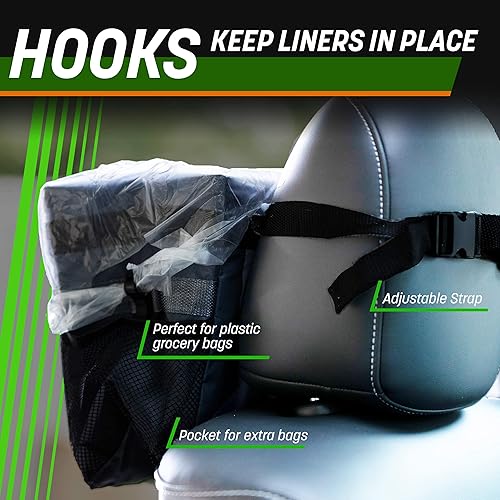 Vista 8 de Drive Auto Products - Botes de Basura de coche con correa Gris/Negro