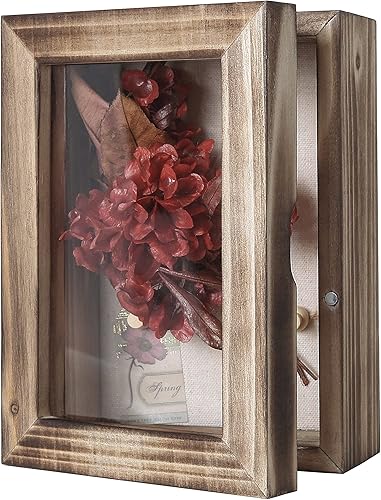 Freezing point Marco de caja de sombra de 5 x 7 pulgadas, vitrina, marco de fotos con parte trasera de lino, recuerdos de premios, medallas, ramo,