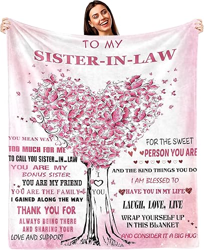 Miniatura 1 de Manta de regalo para cuñada de 60 x 50 pulgadas, ideas de regalos de cumpleaños para cuñada, el mejor regalo de cumpleaños para cuñada, regalo de