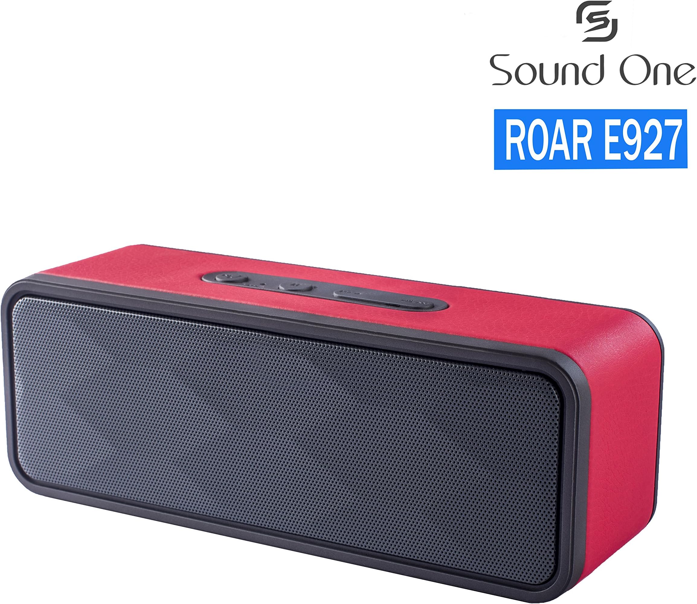 Sound One Bluetooth Speaker ROAR (E-927) with MIC/ SD Card Function, Aux Cable Compatible with All Android Smartphones/Cell Phones/Mobiles,Red