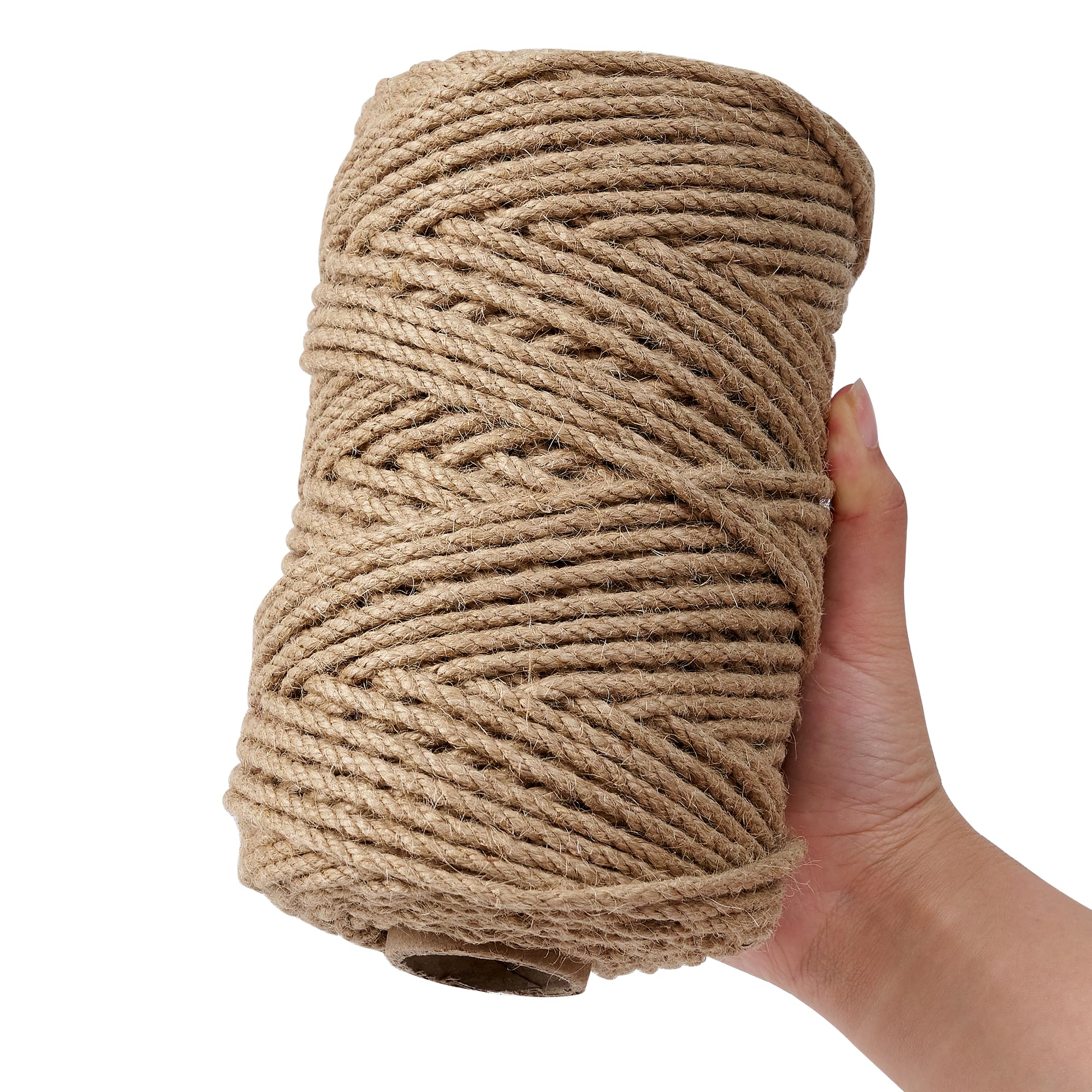 Cuerda de yute natural, cuerda de cáñamo de 328 pies de 4 mm para envolver regalos, manualidades, plantas, jardín, Navidad, manualidades, manualidades, manualidades, decoración, decoración del hogar