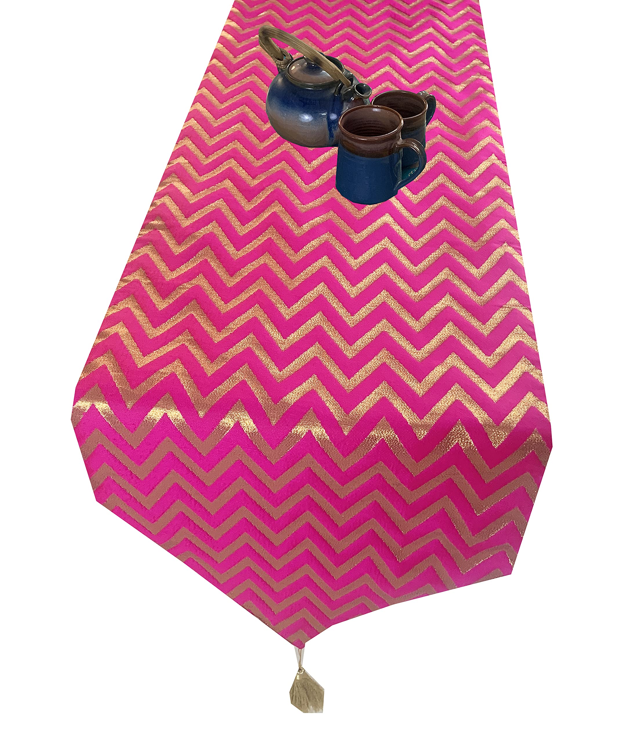 Pink Parrot Silk Table Runner - 12x70 Inch -1