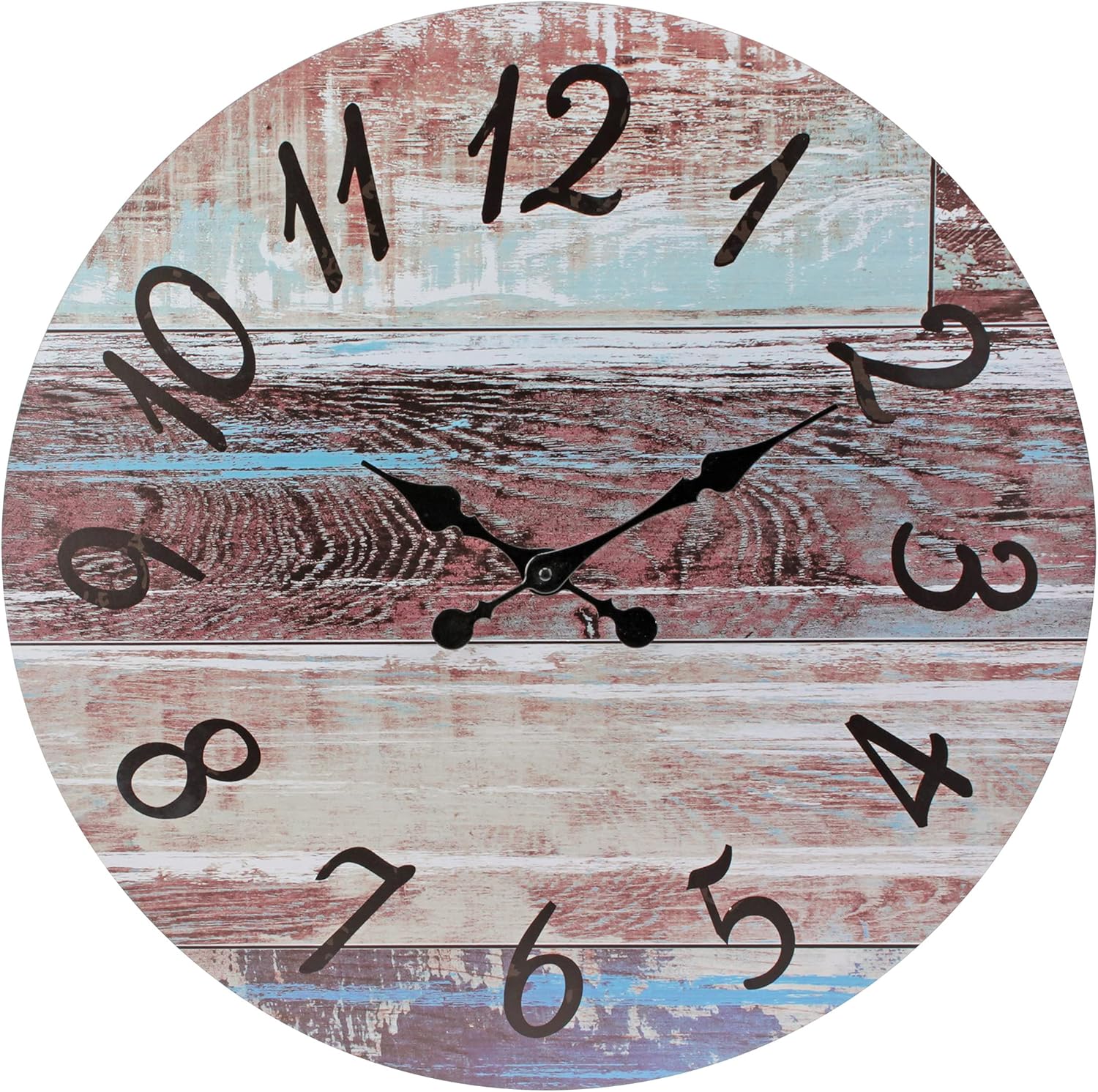 Stonebriar Vintage Farmhouse 23 Inch Round Battery Operated Hanging Wall Clock