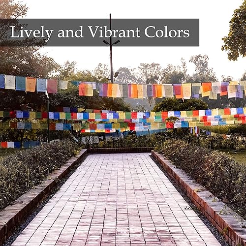 Miniatura 5 de Banderas tibetanas hechas a mano de oración de afirmación tela bandera de la paz de 5 5 x 5 pulgadas banderas de oración del Himalaya Nepal tibetano