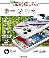 Vista 2 de Sonix - Funda protectora de cuarzo con rubor para iPhone 13 Pro probada en caídas de 10pies, Funda protectora para mujer, color mármol rosa