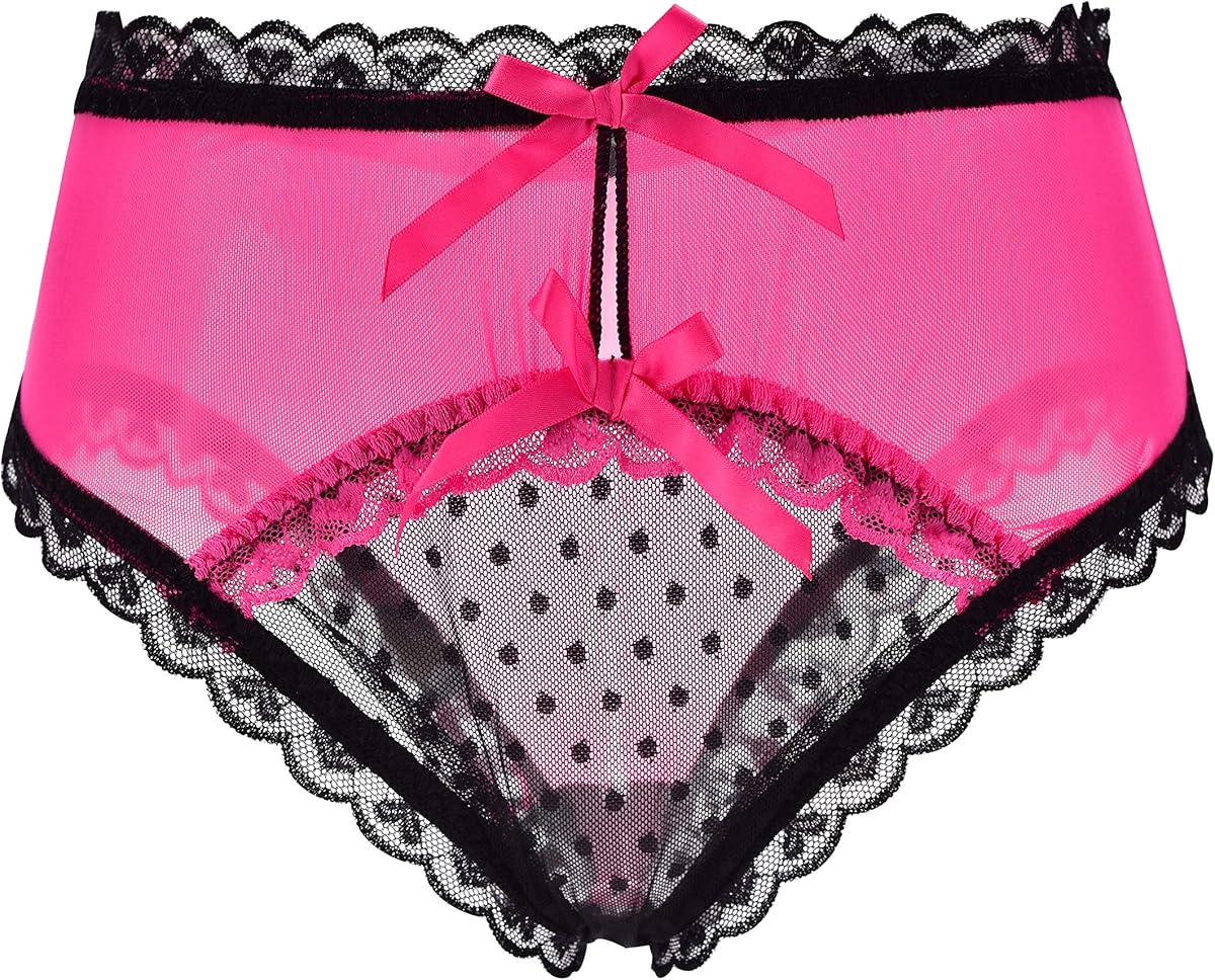 Women's Sexy Lace Panties Bowknot Briefs Hipster Mesh Knickers Midnight Lingerie Underwear