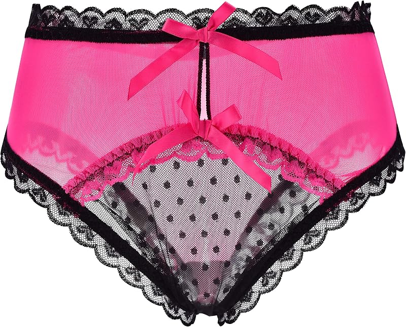 Women's Sexy Lace Panties Bowknot Briefs Hipster Mesh Knickers Midnight Lingerie Underwear