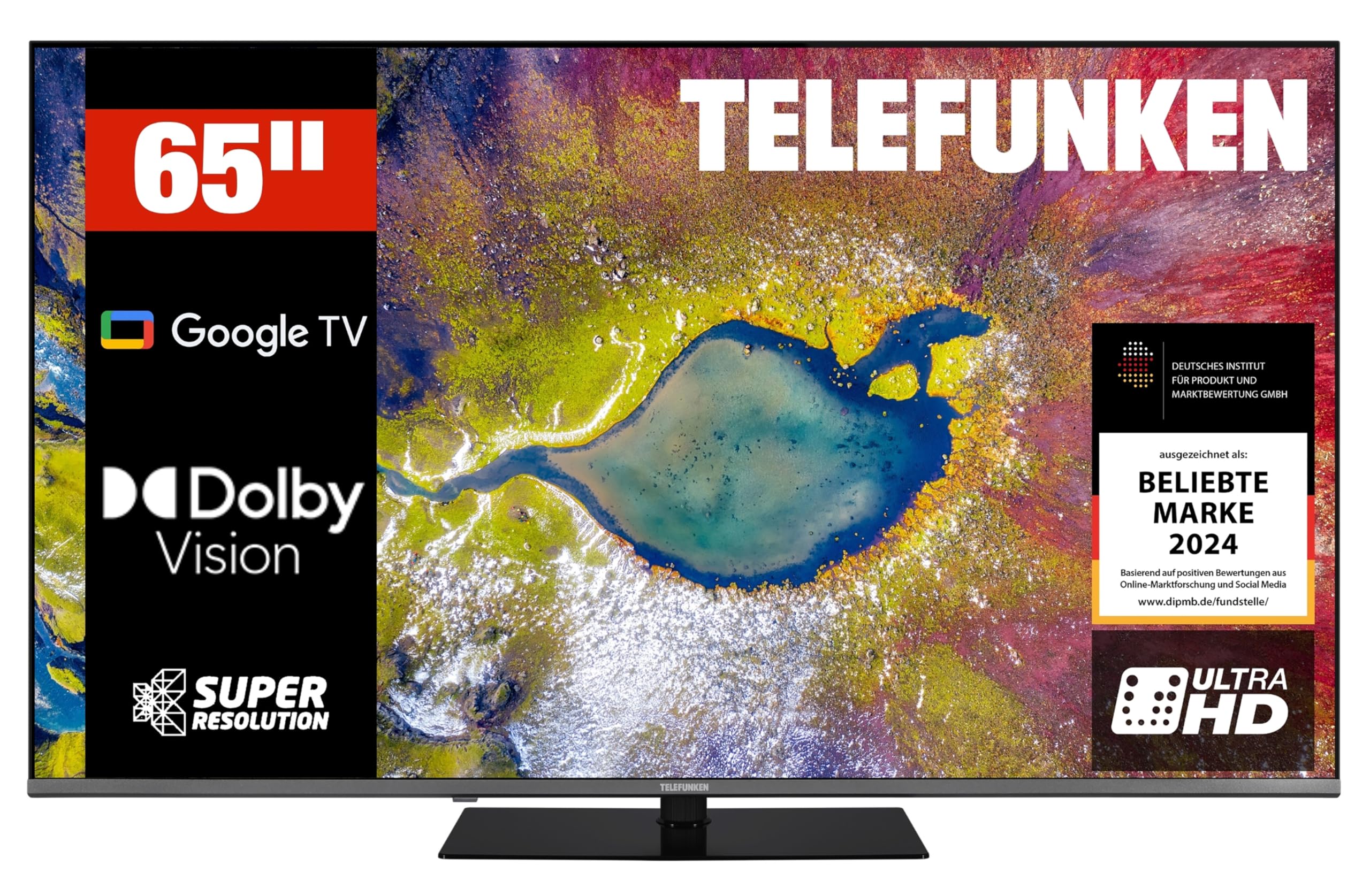 TELEFUNKEN D65U980B2CW 65 Zoll Fernseher VIDAA Smart TV 4K UHD Dolby Vision HDR Dolby Atmos LED TV Triple-Tuner 6 Monate HD+ inkl.