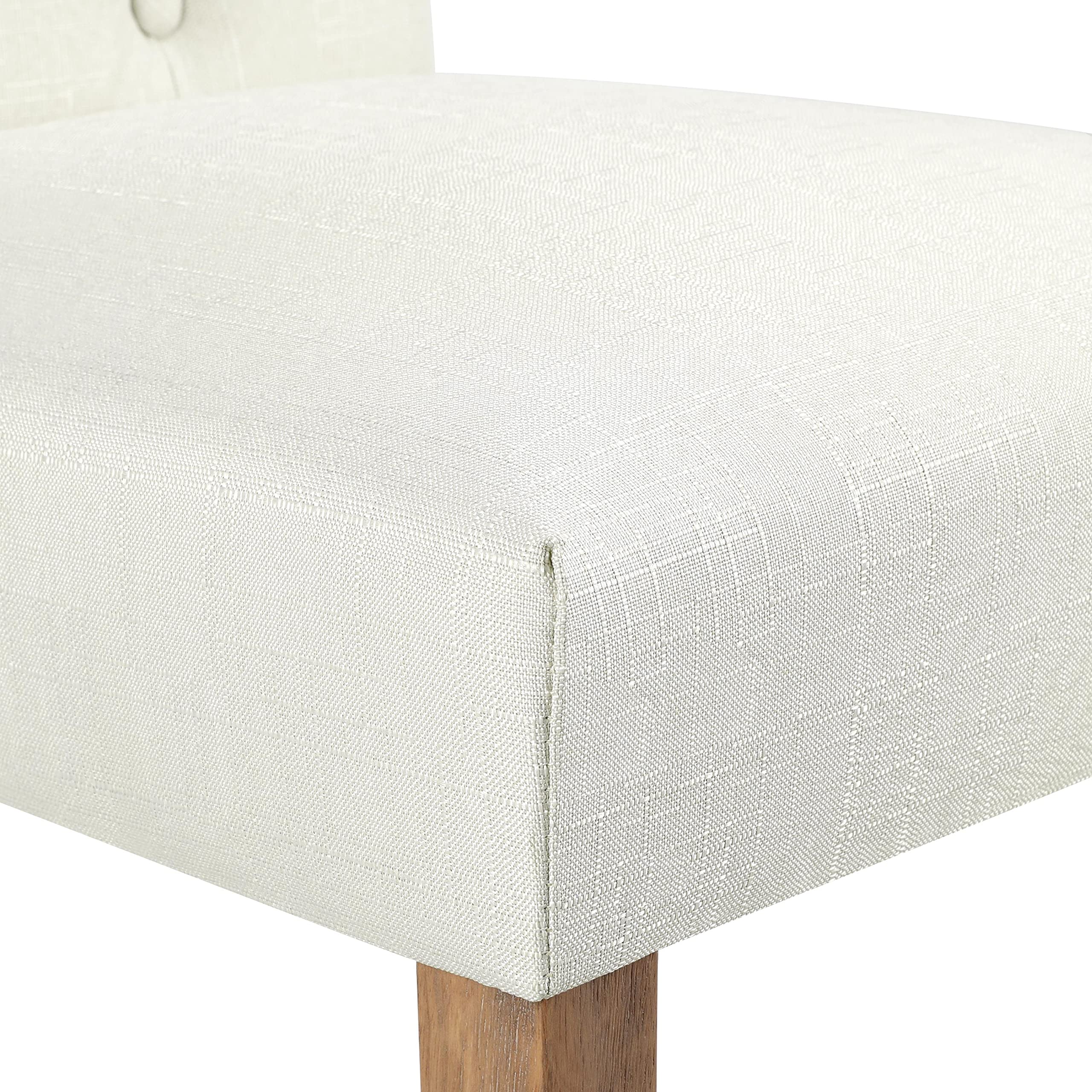 Yaheetech Set 6 Sedie Imbottite Sala da Pranzo con Schienale Alto Sedia da Cucina Gambe in Legno Sedie Eleganti Massello con Bottoni per Soggiorno Camera da Letto Beige/Tessuto