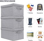 GRANNY SAYS Storage Bins with Lid, Foldable Storage Baskets for Shelves, Pack of 3 Fabric Storage Bin with Lid, Decorative Storage Boxes with Lids for Organizing Closet, Clothes Storage Box with Lid