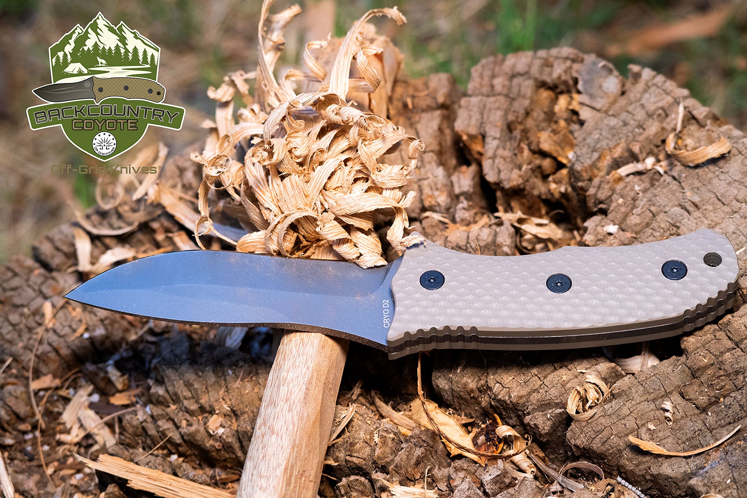 OffGrid Knives Backcountry Coyote Fixed Blade D2 Steel Knife with