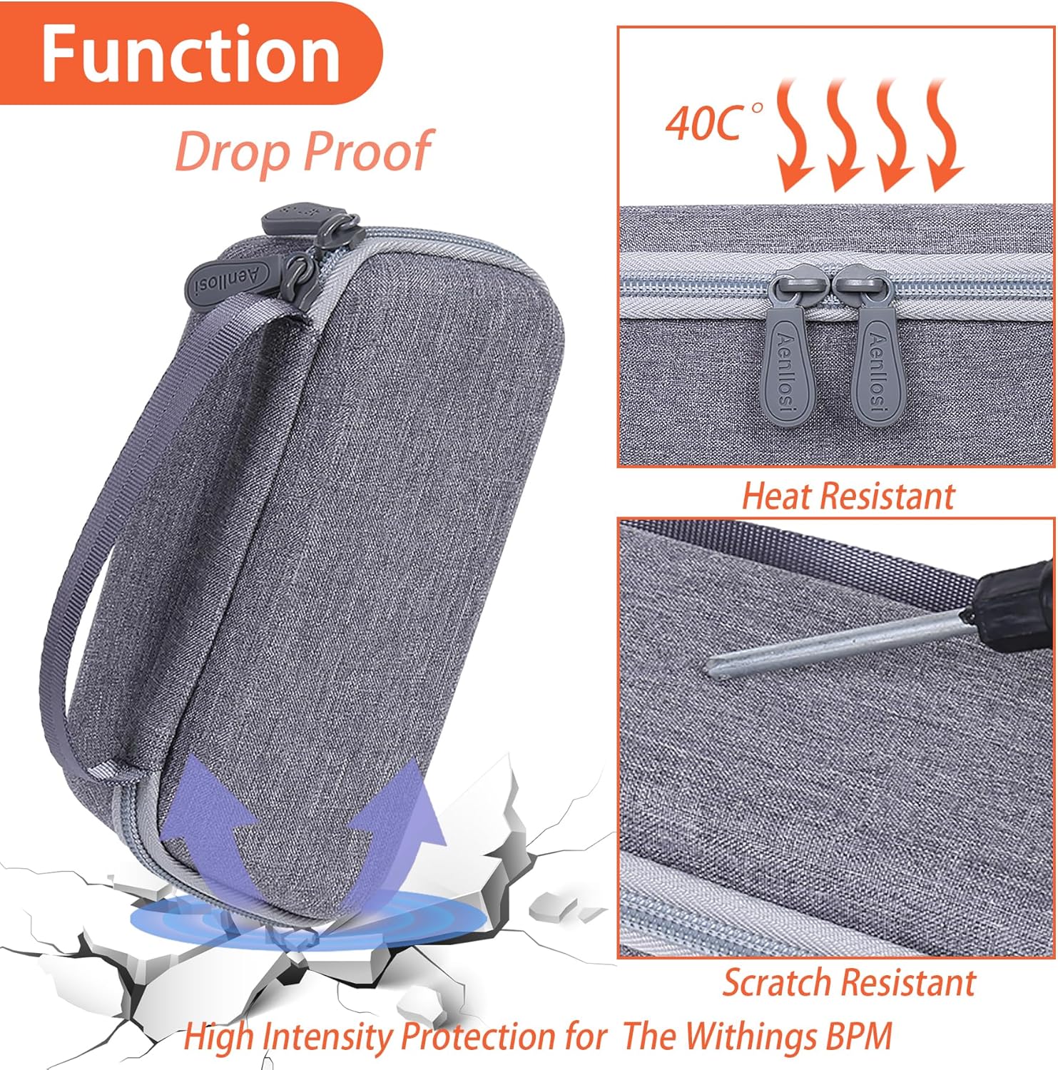 Aenllosi Hard Carrying Case Compatible with Withings BPM Connect Wi-Fi Smart Blood Pressure Monitor,Holder for Wireless Blood Pressure Monitor(Case Only)