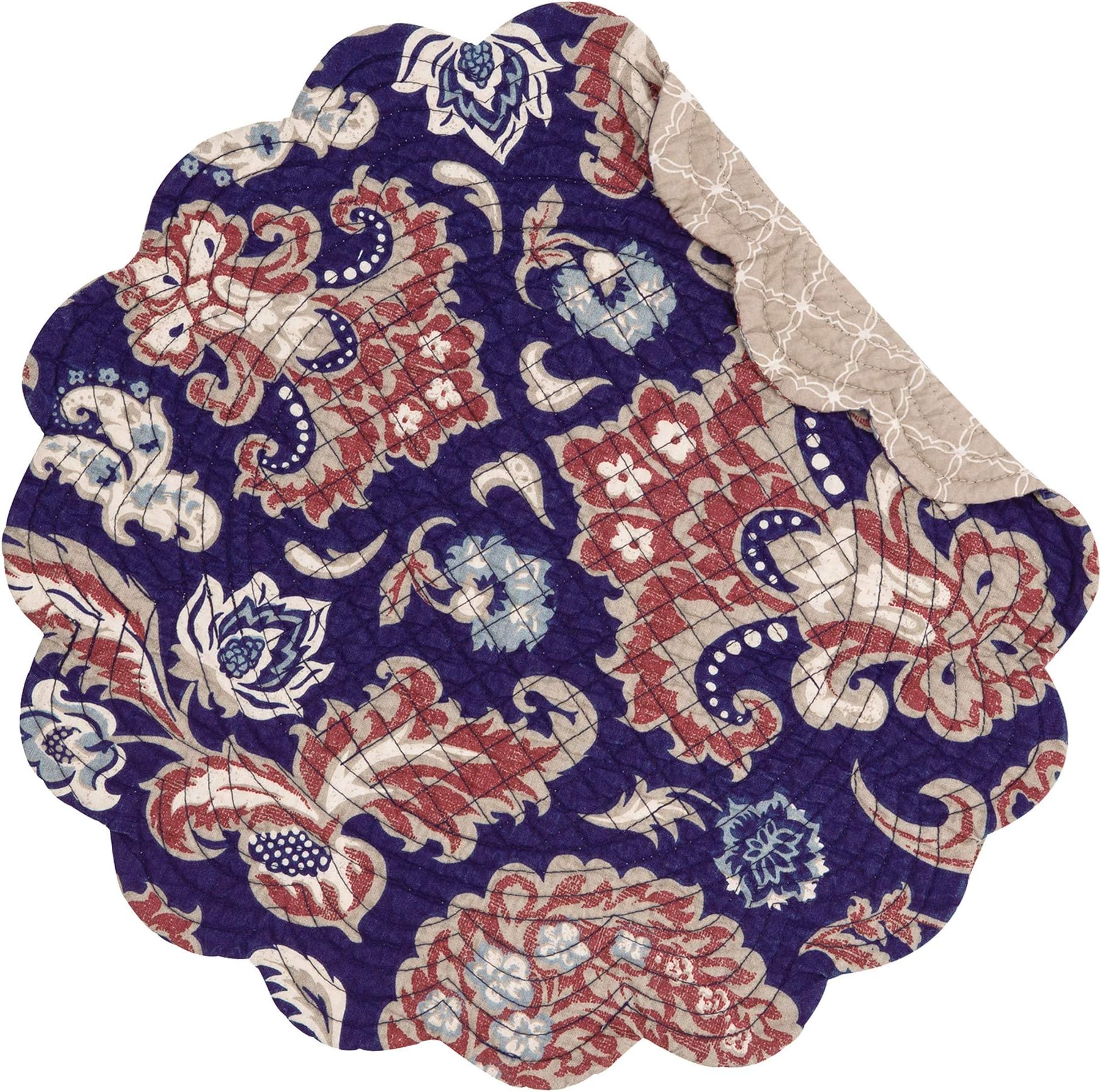 C&F Home Colonial Williamsburg Rosamund Damask Round Single