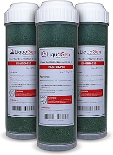 LiquaGen - 3 Pack Refillable Drop In Deionization (DI) Filters for RO/DI Aquarium Applications - 10