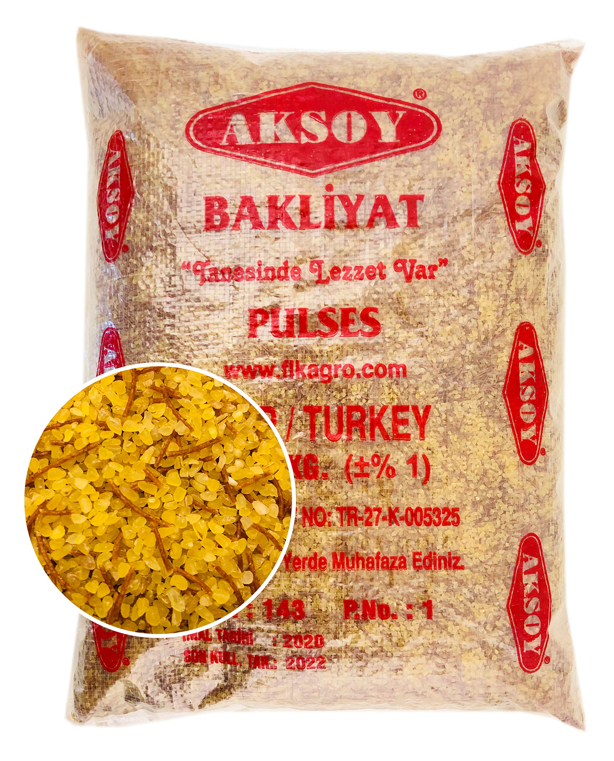 Aksoy Vermicelli Cracked Wheat Bulgur 5KG | Perfect for Pilafs, Soups, Salads & Side Dishes | Non-GMO, Aromatic, Ideal for Mediterranean & Middle Eastern Recipes