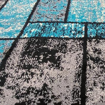 LUXE WEAVERS Modern Geometric Area Rug Turquoise 5x7