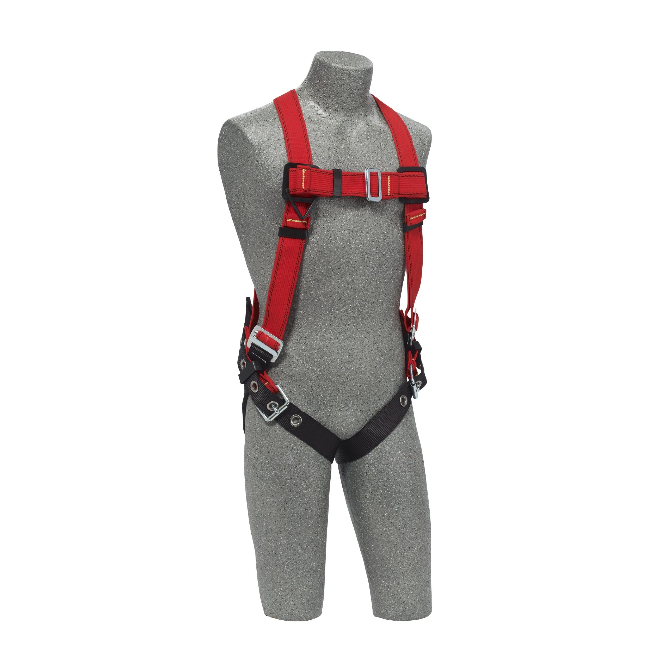 3MProtecta PRO 1191384 Fall Protection Full Body Welders Harness, With Back D-Ring, Tongue Buckle Legs, 420 Pound Capacity, Extra Large, Red/Black,