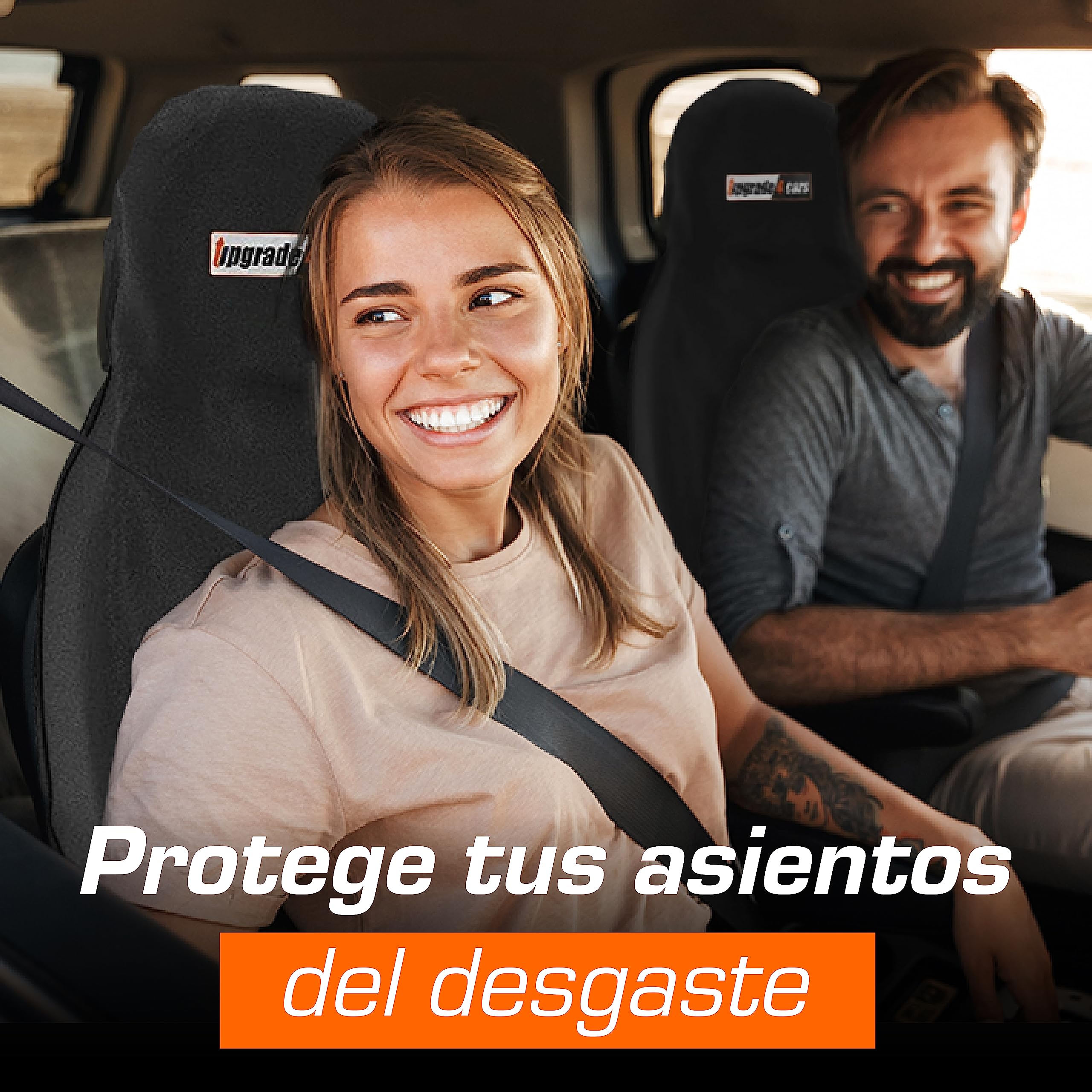 Upgrade4cars 2 x Funda de Asiento Delantero Impermeable para Coche Universal Negro