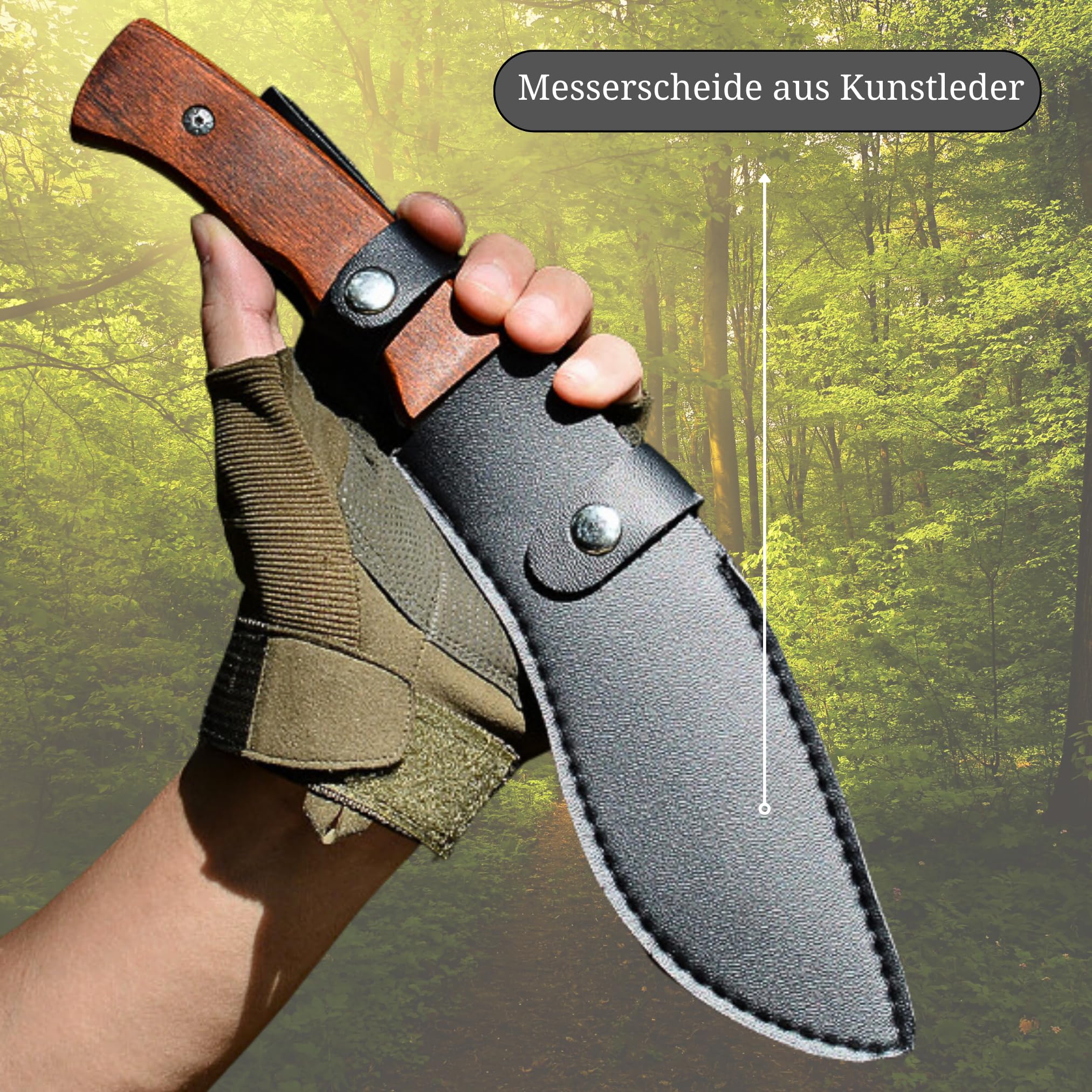 Auerbach Kukri Bruno | Full Tang Machete | Outdoor Messer | Survival Messer | Bushcraft Messer